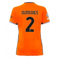 Inter Milan Denzel Dumfries #2 Tredjedrakt Dame 2023-24 Kortermet